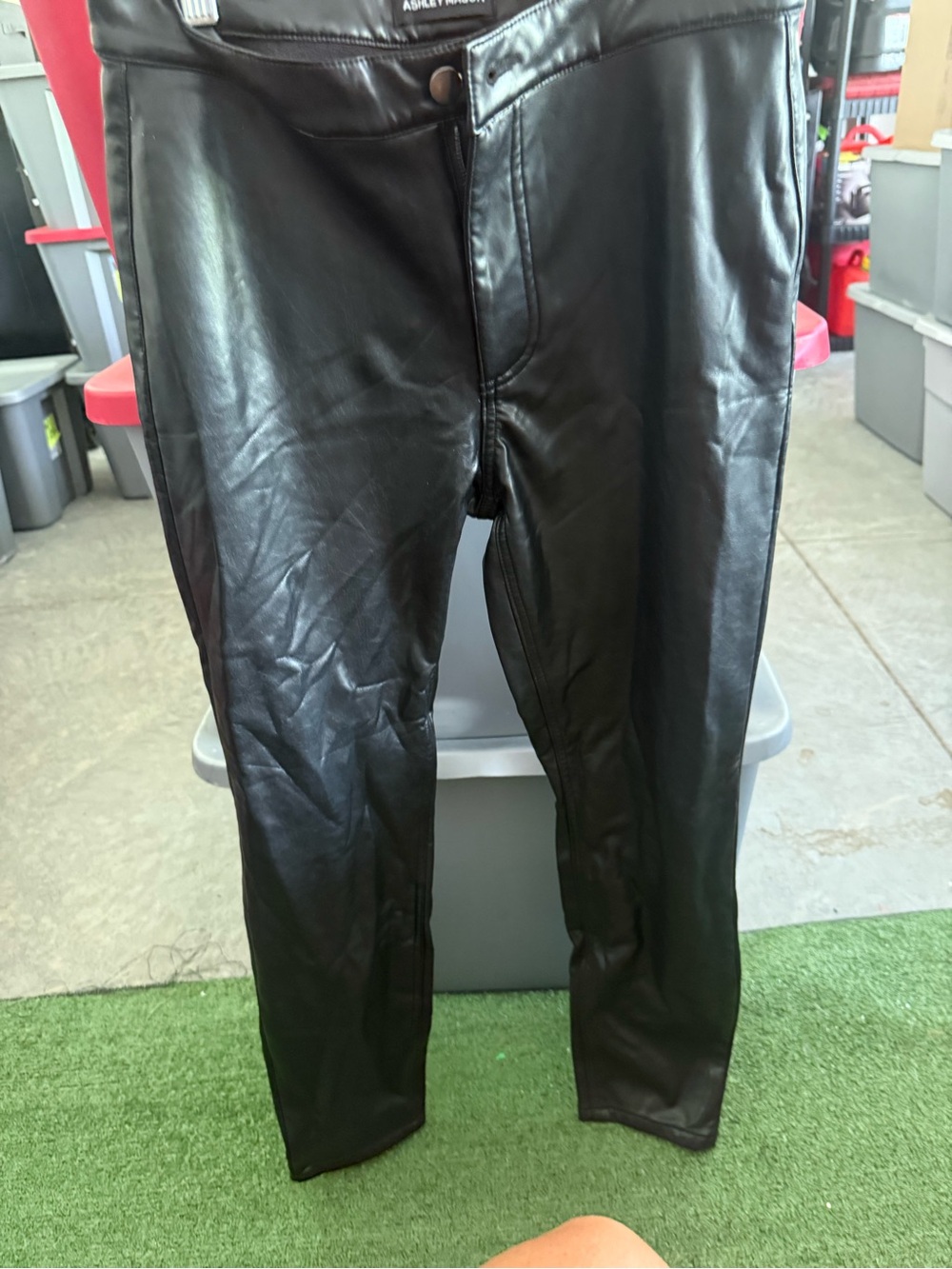 Ashley Mason Black Faux Leather Skinny  Jeans p46